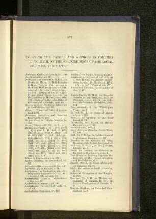 6. Index to Papers and Authors in Vols. I. to XXIII. of the Proceedings of the Institute.