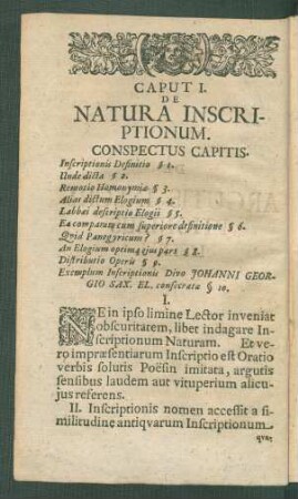 Caput I. De Natura Inscriptionum.