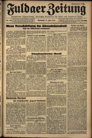 Erste Ausgabe vom Mittwoch, den 24. Juli 1935.
