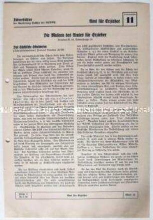Informationsblatt der NSDAP-Gauleitung Sachsen (Amt für Erzieher) über Museen