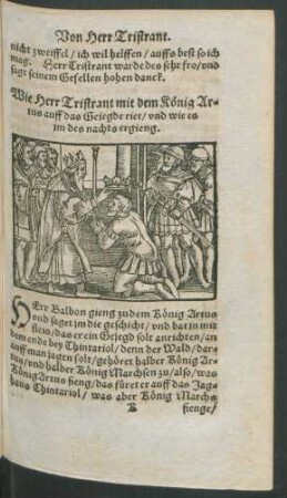 Wie Herr Tristrant mit dem König Artus auff das Gejegde riet/ und wie es im des nachts ergieng.