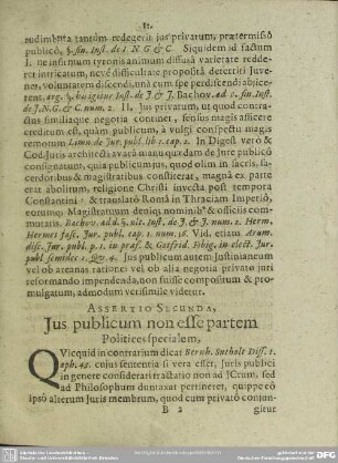 Assertio Secunda, Jus publicum non esse partem Politices specialem