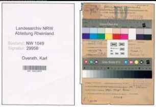 Entnazifizierung Karl Overath , geb. 30.05.1901 (Kaufmann)