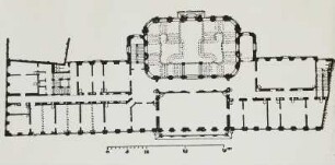 Dresden, Landhaus, Grundriss des Hauptgeschosses, aus: Steche-Gurlitt: Bau- und Kunstdenkmäler, H. 21-23, Stadt Dresden, S. 437