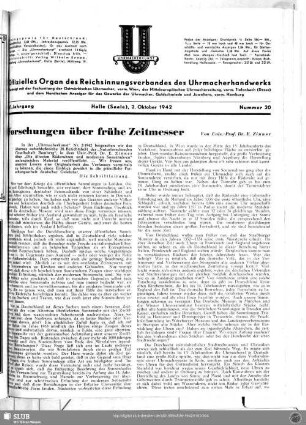 Forschung über frühe Zeitmesser
