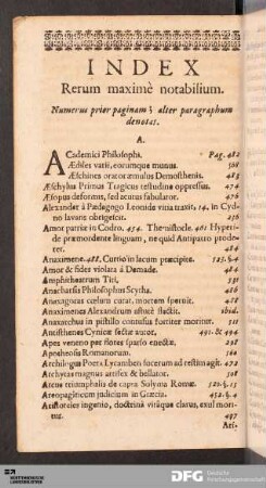 Index Rerum maxime notabilium