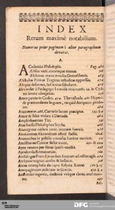 Index Rerum maxime notabilium