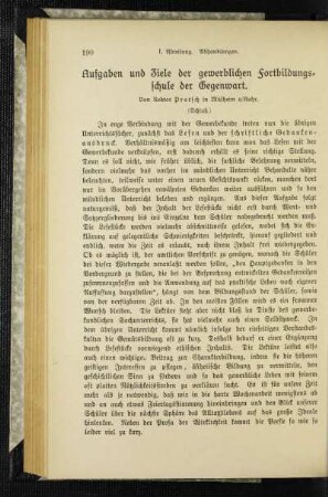 Aufgaben und Ziele der gewerblichen Fortbildungsschule der Gegenwart : (Schluß)