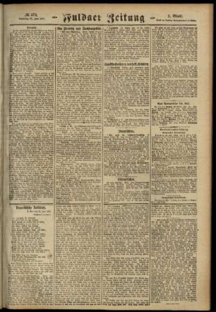 Zweite Ausgabe vom Samstag, den 28. Juli 1917.