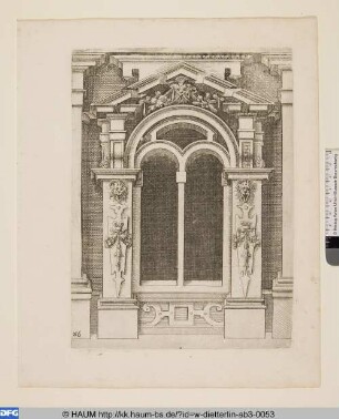 Zweigeteiltes Fenster mit Rundbögen