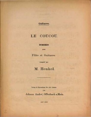Le coucou : Scherzo pour flûte & guitarre