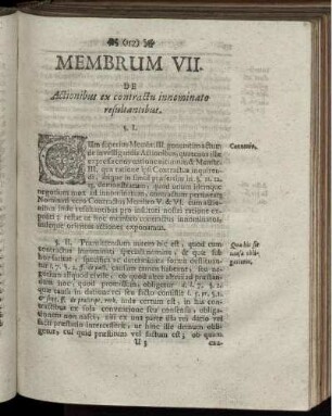 Membrum VII. De Actionibus ex contractu innominato resultantibus
