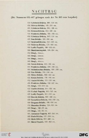 Nachtrag (Nr. 651-687)