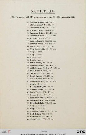 Nachtrag (Nr. 651-687)