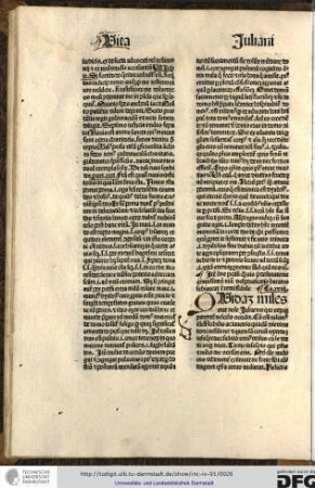 Quidam miles erat nomine Julianus qui utrumque parentem nesciens occidit...