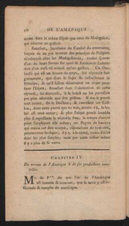 Chapitre IV. Du terrein de l'Amérique & de ses productions naturelles.