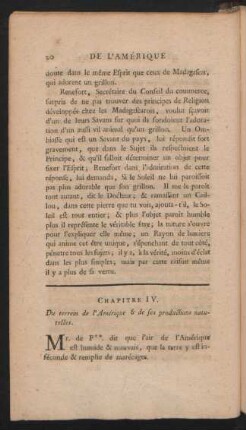 Chapitre IV. Du terrein de l'Amérique & de ses productions naturelles.