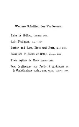 Weitere Schriften des Verfassers: