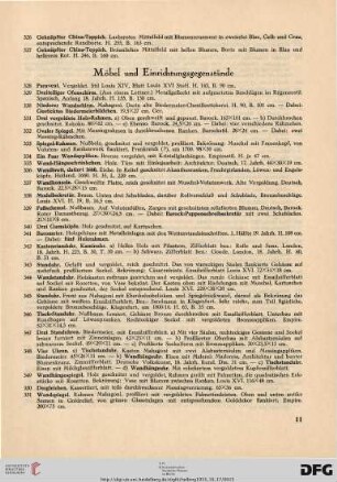 Möbel und Einrichtungsgegenstände (Nr. 328-410)