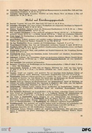 Möbel und Einrichtungsgegenstände (Nr. 328-410)
