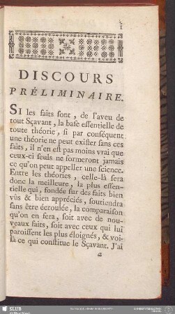 Discours Préliminaire