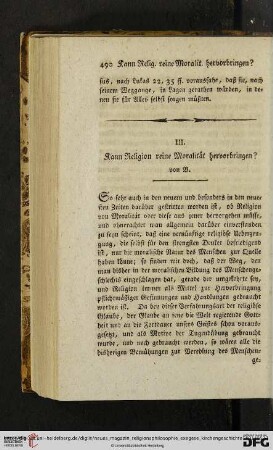 III. Kann Religion reine Moralität hervorbringen?