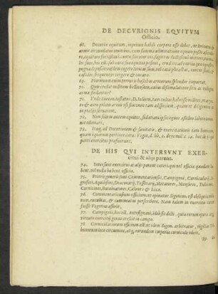 De Decurionis Equitum Officio.