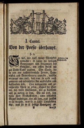 I. Capitel. Von der Poesie überhaupt.