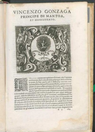 Vincenzo Gonzaga Principe Di Mantoa, Et Monferrato.