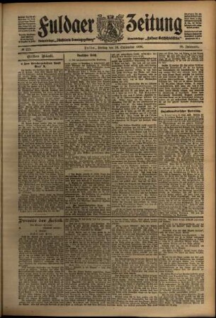Erste Ausgabe vom Freitag, den 18. September 1908.