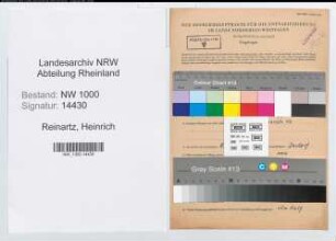 Entnazifizierung Heinrich Reinartz, geb. 03.05.1896 (Postangest.)