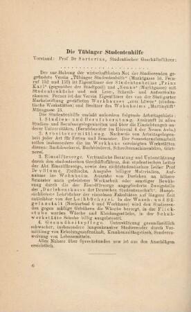6, Die Tübinger Studentenhilfe