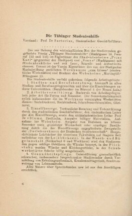6, Die Tübinger Studentenhilfe