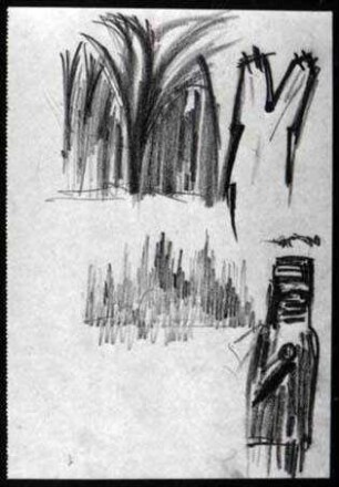 Skizze zu "Der Golem, wie er in die Welt kam" (1920)