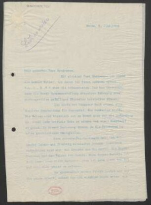 Brief an Willy Burmester : 03.06.1910