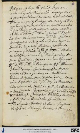 [fol. 83] Rektorat Jakob Christoph Helbling 1686/87