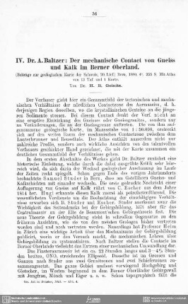 Dr. A. Baltzer: Der mechanische Contact von Gneiss und Kalk im Berner Oberland