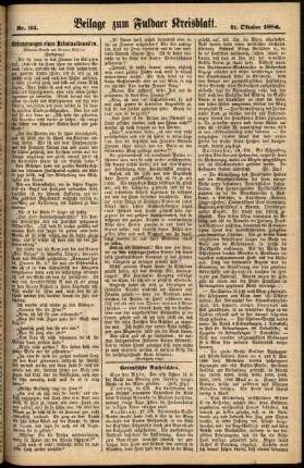 Zweite Ausgabe vom Donnerstag, den 21. Oktober 1886.
