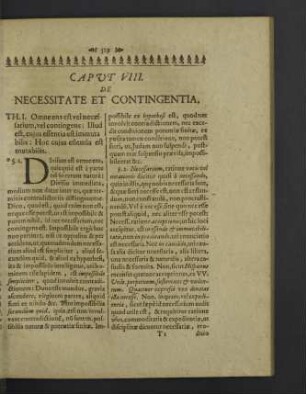 Caput VIII. De necessitate et contigentia.