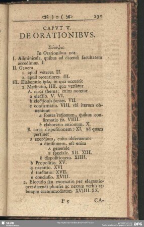 Caput V. De Orationibus