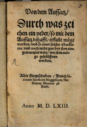 Von dem Aussatz