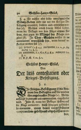 90-108, Sechstes Haupt-Stück, von der litis contestation oder Krieges-Befestigung