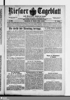 Riesaer Tageblatt und Anzeiger : (Elbeblatt und Anzeiger) : amtliche Bekanntmachungen für die Stadt und den Landkreis Riesa