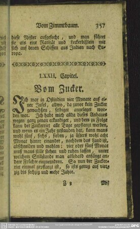 LXXII. Capitel. Vom Zucker