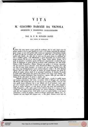 Vita di M. Giacomo Barozzi da Vignola