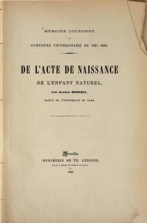 De l'acte de naissance de l'enfant naturel