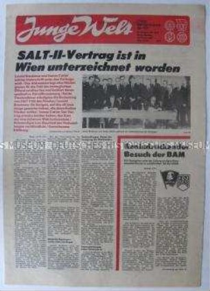 Tageszeitung der FDJ "Junge Welt" zur Unterzeichnung des SALT-II-Vertrages