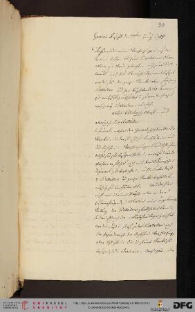 General Befehl den 20ten Juny 1788