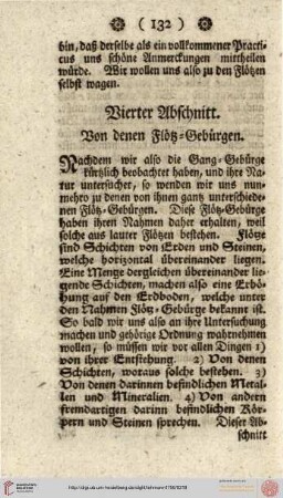 Vierter Abschnitt. Von denen Flötz-Gebürgen