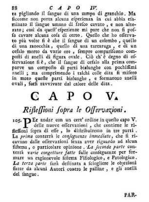 Capo V. Riflessioni sopra le Osservazioni.